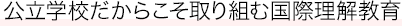 公立(企業)だからこそ取り組む国際理解教育