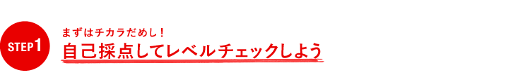 STEP1 まずはチカラだめし！　自己採点してみよう