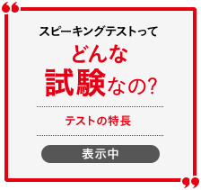 対話テストってどんなどんな試験なの? テストの特長 表示中