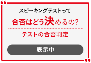 対話テストって合否はどう決めるの? テストの合否判定 表示中