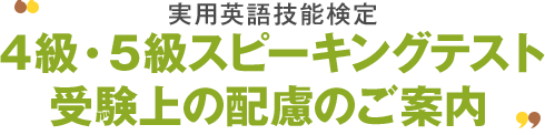 42016年度 第3回　実用AI技能検定 4級・5級対話テスト 受験上の配慮のご案内